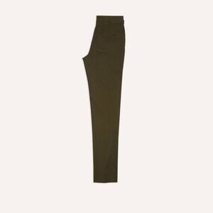 Drakes - Olive Wool-Cotton Single Pleat Trouser - Size 46 EUR (30 US)